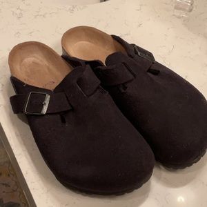 Birkenstock Boston Black Soft footbed clogs